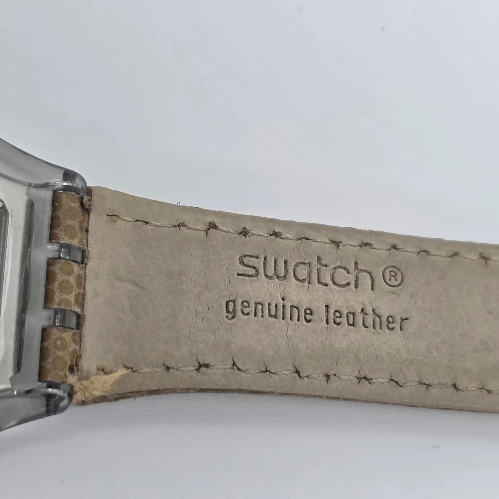 Working Snaky Vintage Swatch AG1999 Wristwatch Original Leather Strap + Bulova